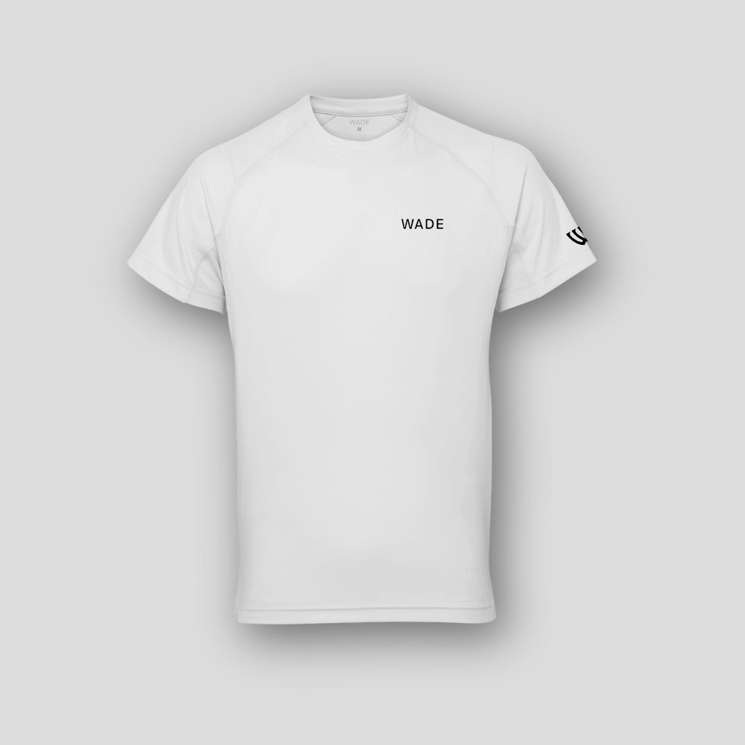 Wade panelled icon logo tee white