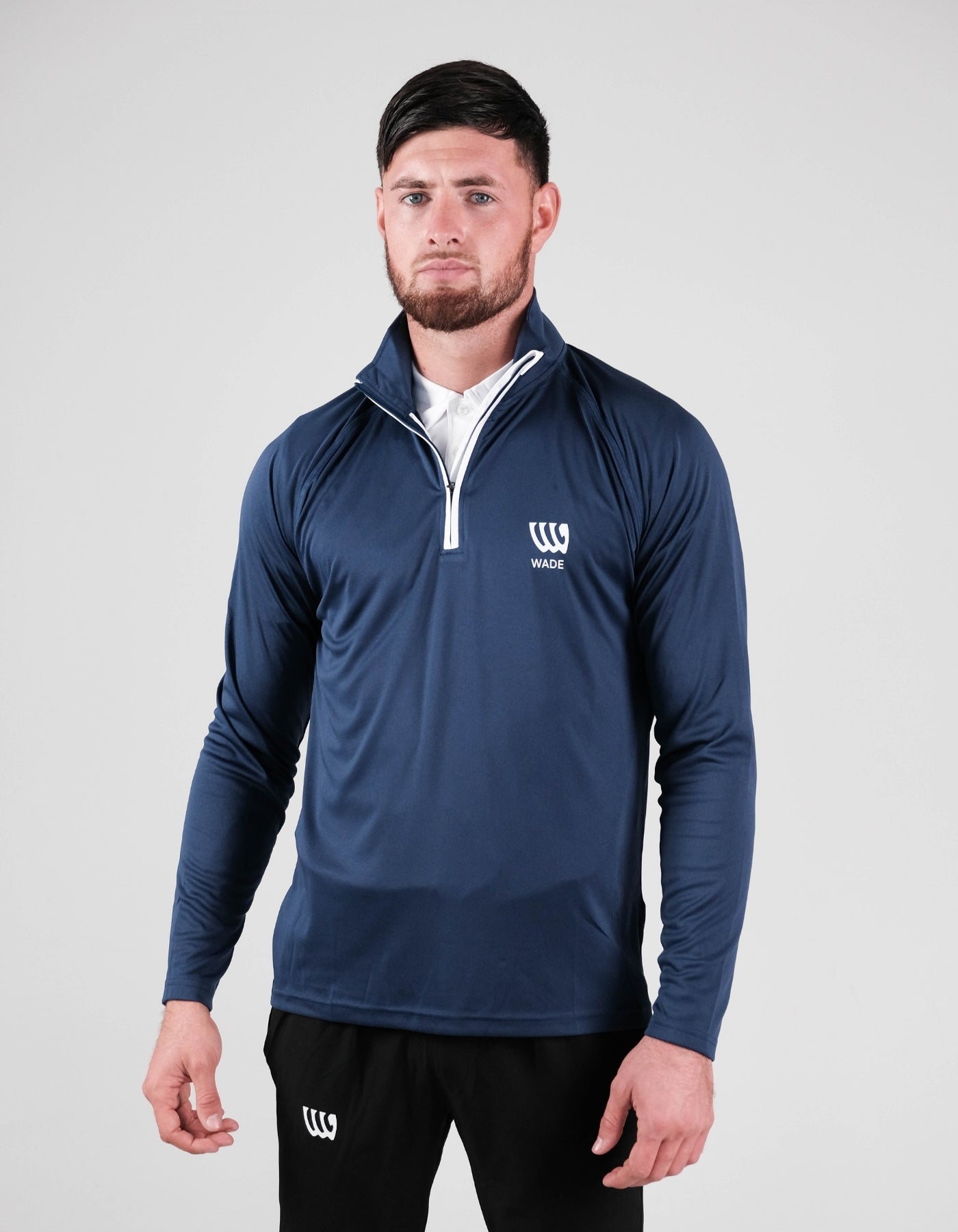 Wade Stream 1/4 zip - Blue/White