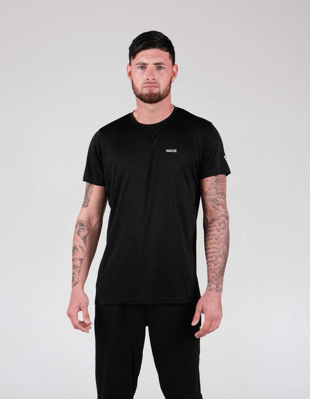 Wade Panelled logo icon tee black