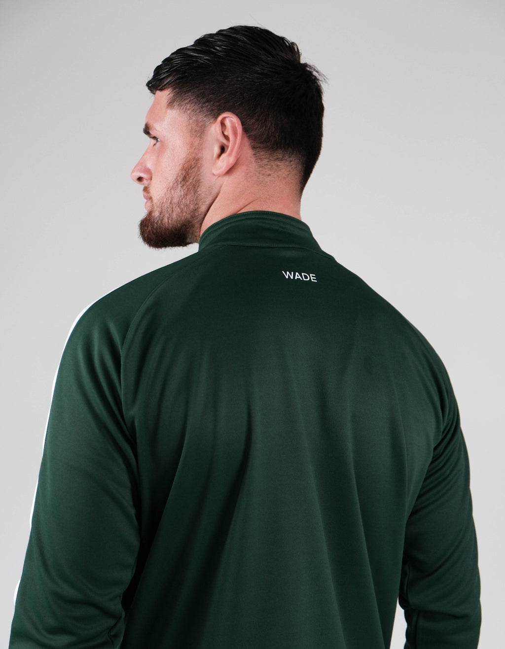 Wade Core Track Jacket White full zip wade green