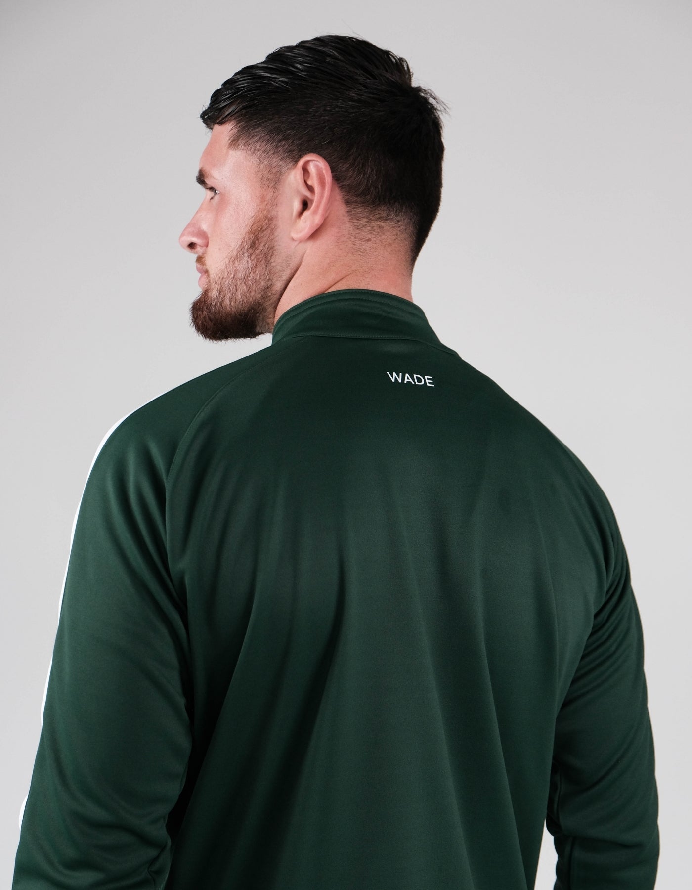 Wade Core Track Jacket White full zip wade green