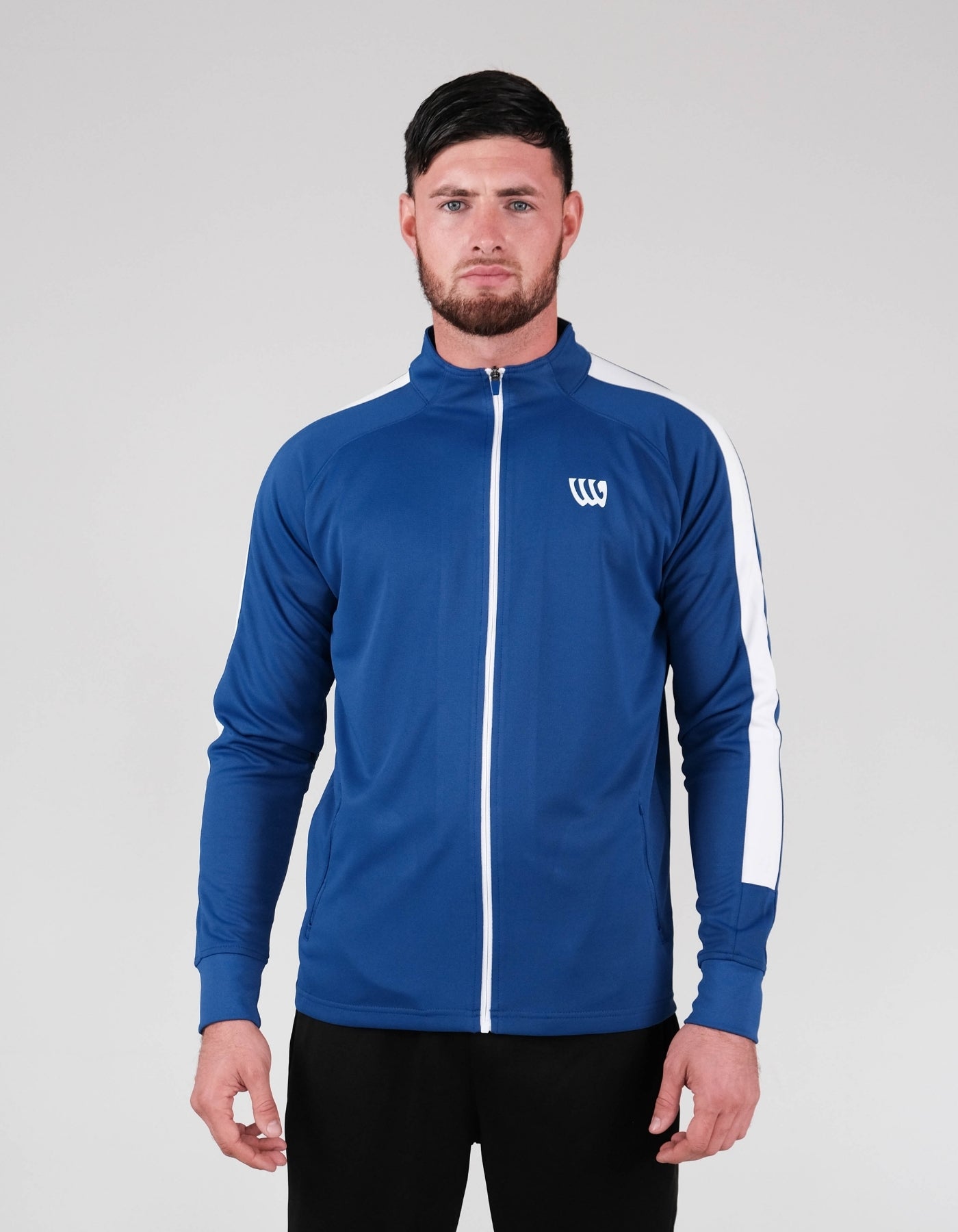 Wade Core Track Jacket white full zip wade Blue