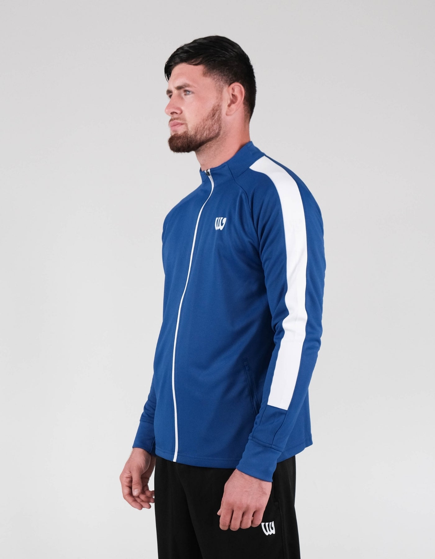 Wade Core Track Jacket white full zip wade Blue