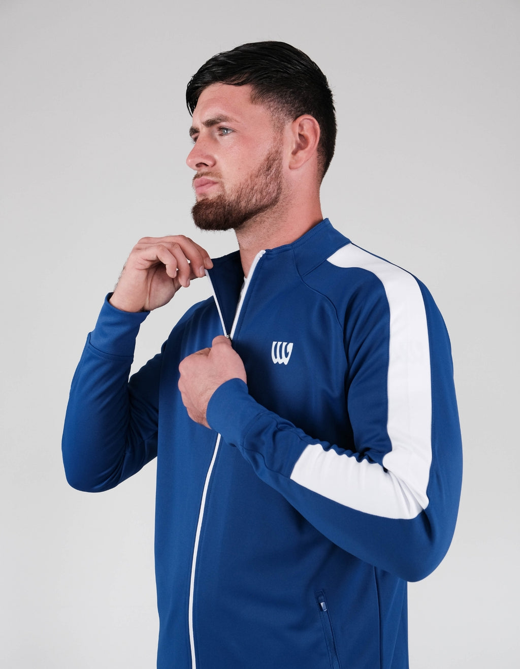 Wade Core Track Jacket white full zip wade Blue