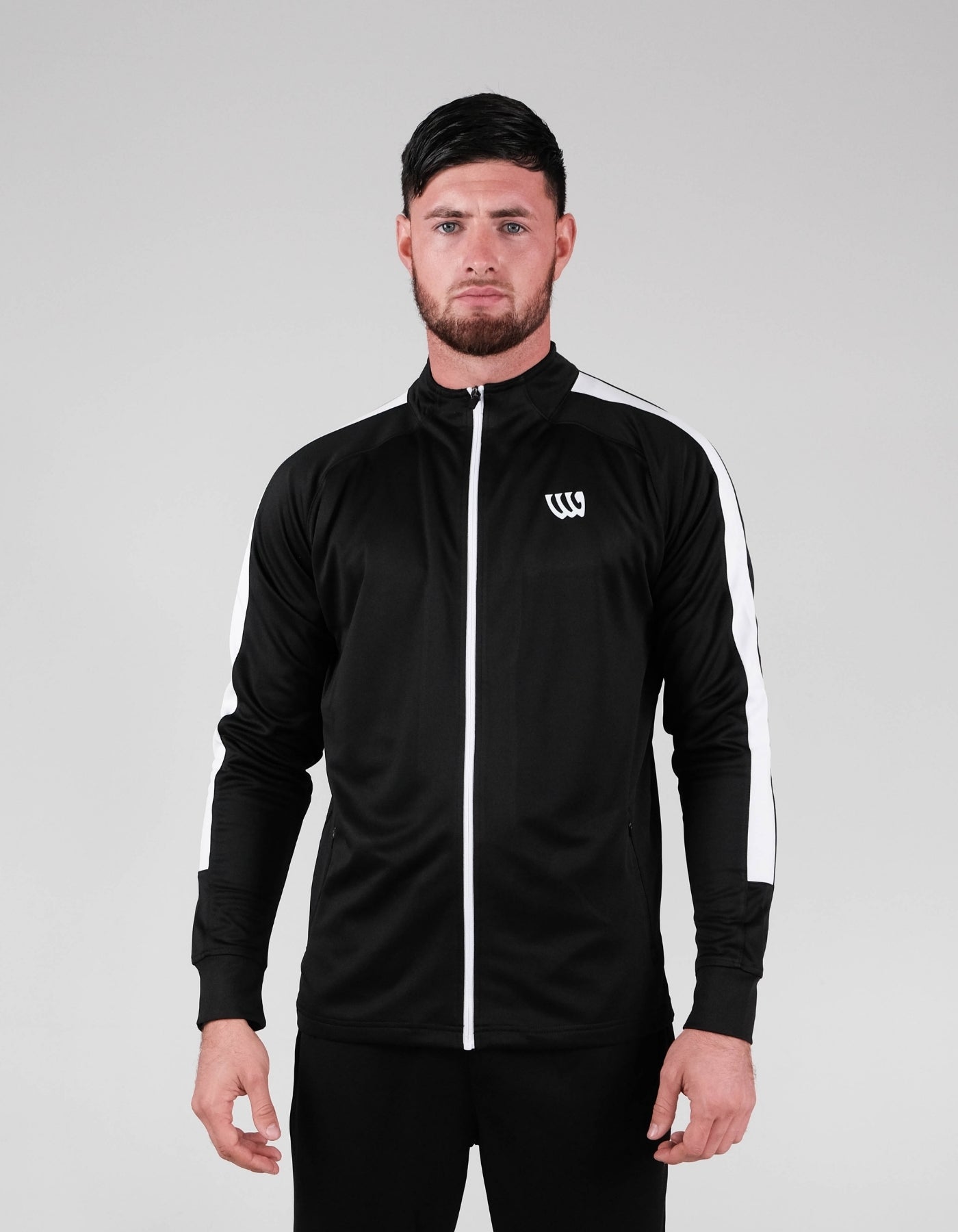 Wade Core Track Jacket White Define full zip