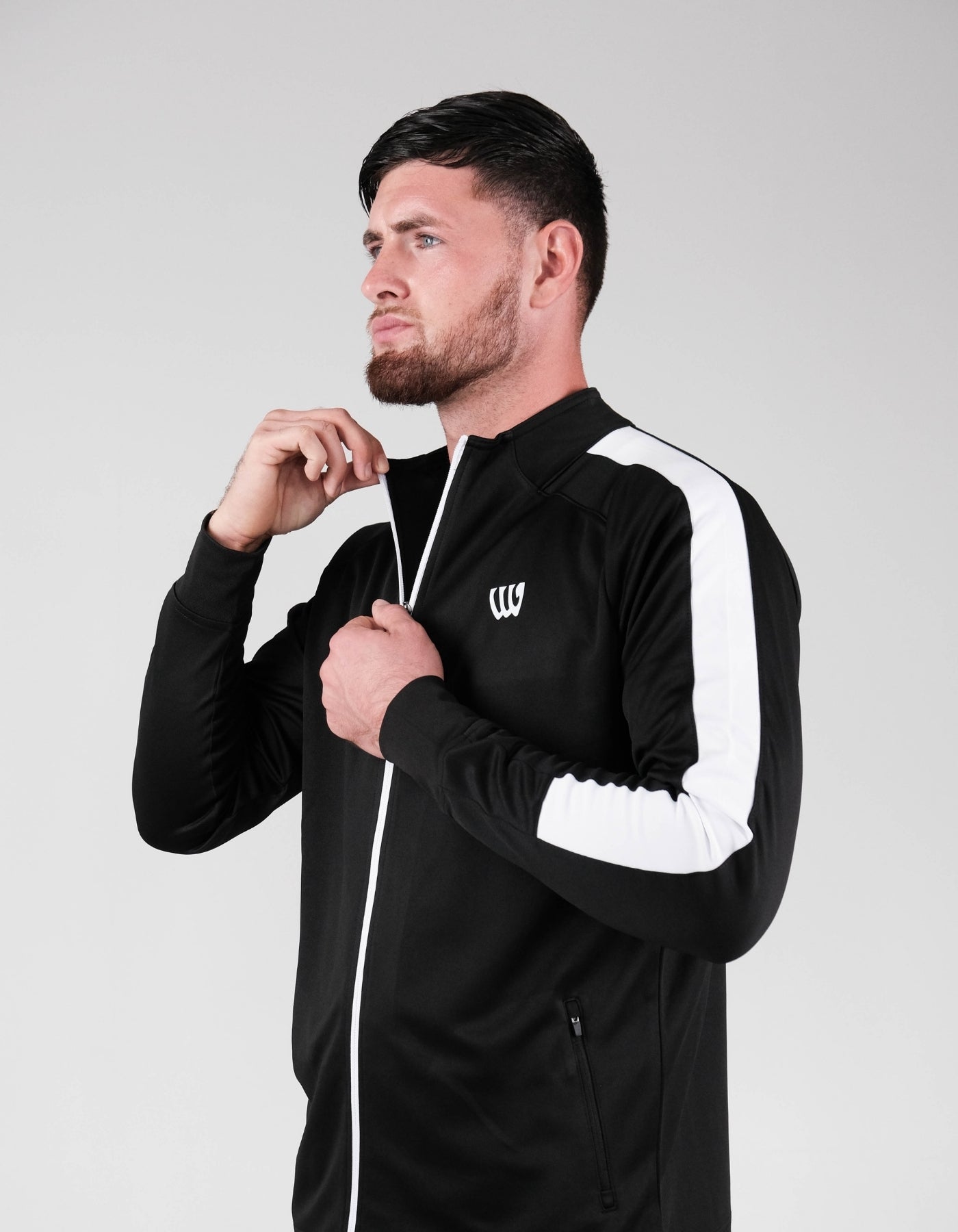 Wade Core Track Jacket White Define full zip