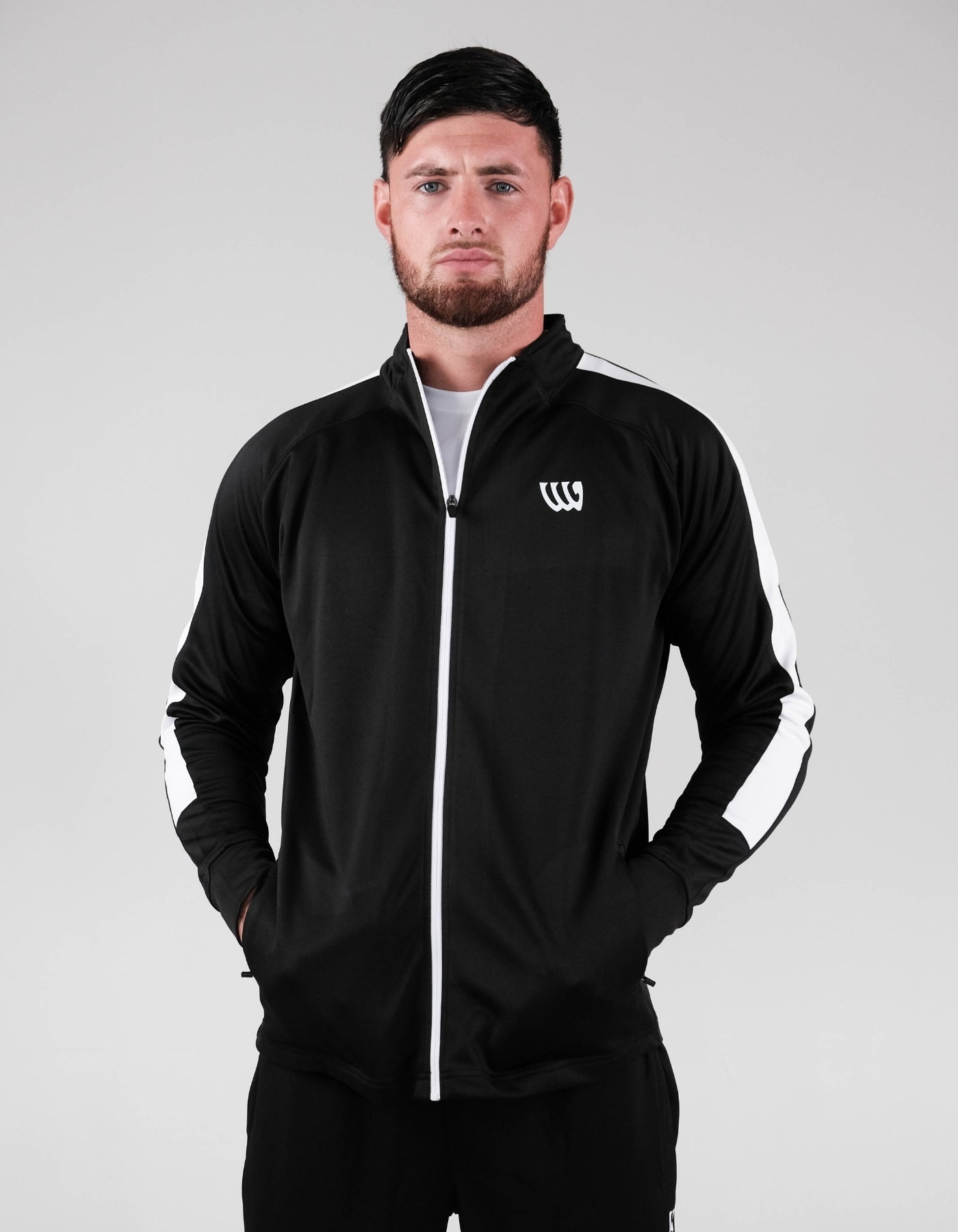 Wade Core Track Jacket White Define full zip