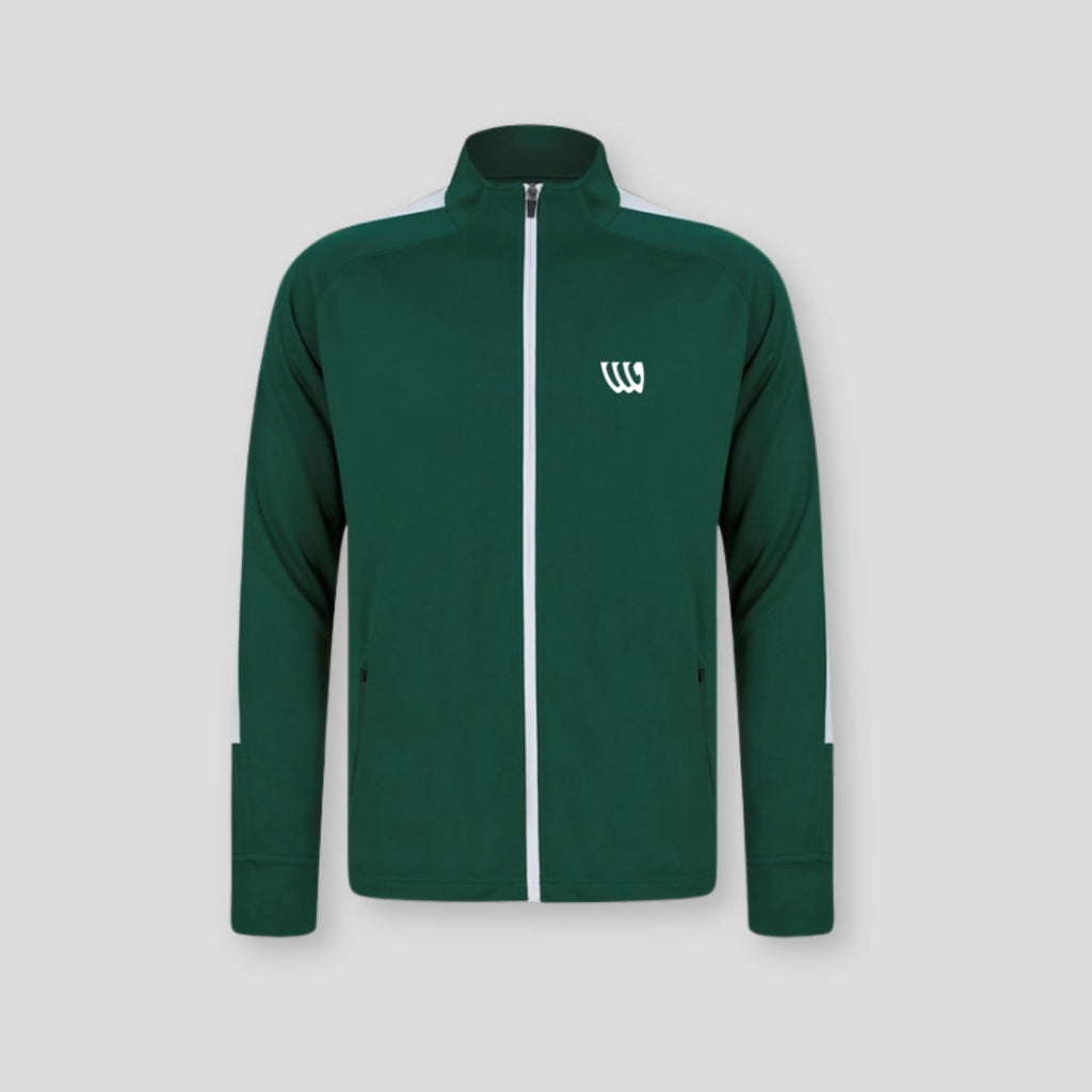Wade Core Track Jacket White full zip wade green