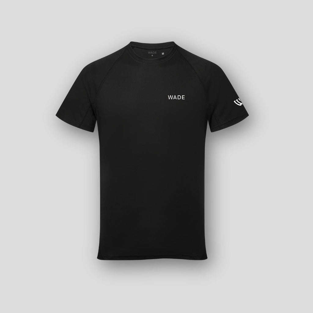 Wade Panelled logo icon tee black